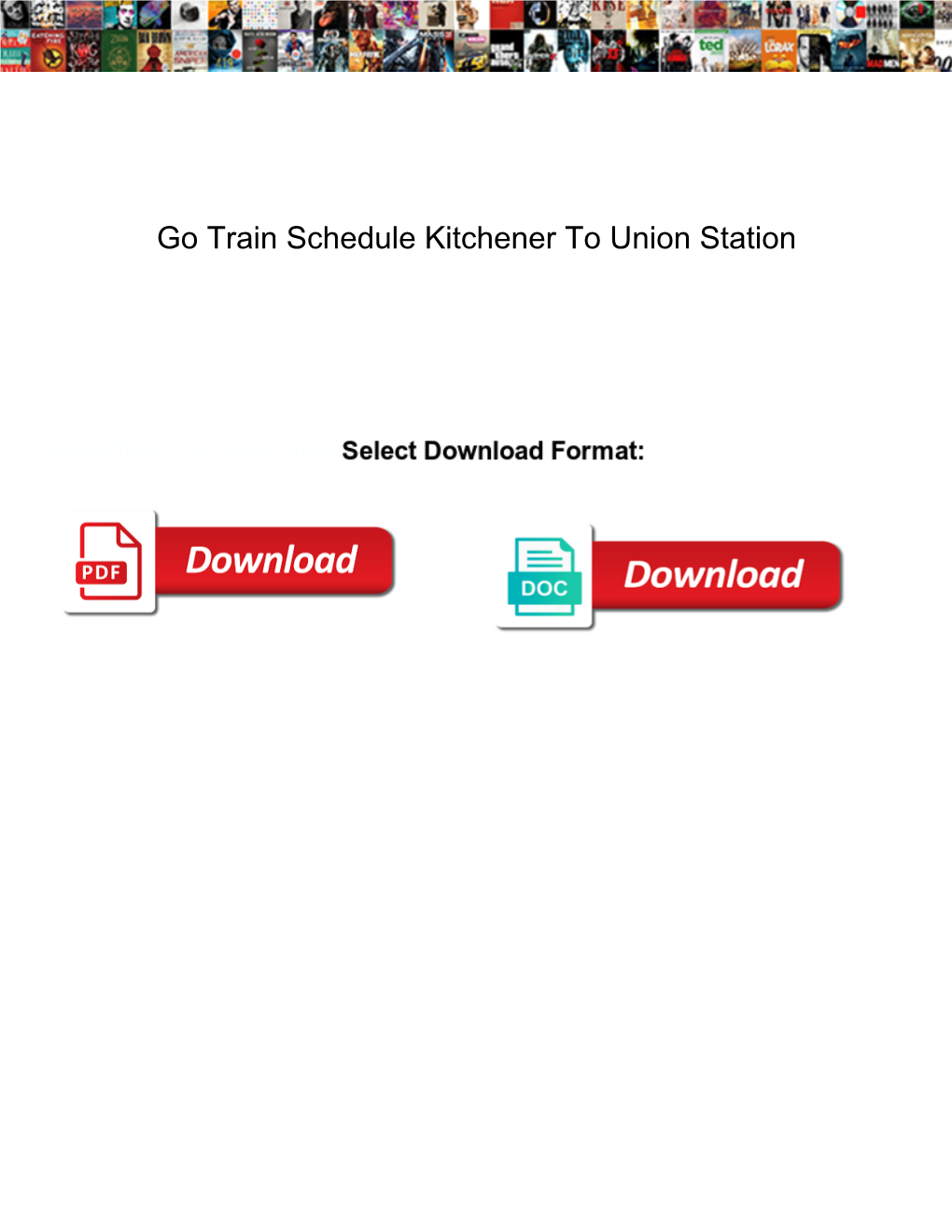 Go Train Schedule Kitchener to Union Station