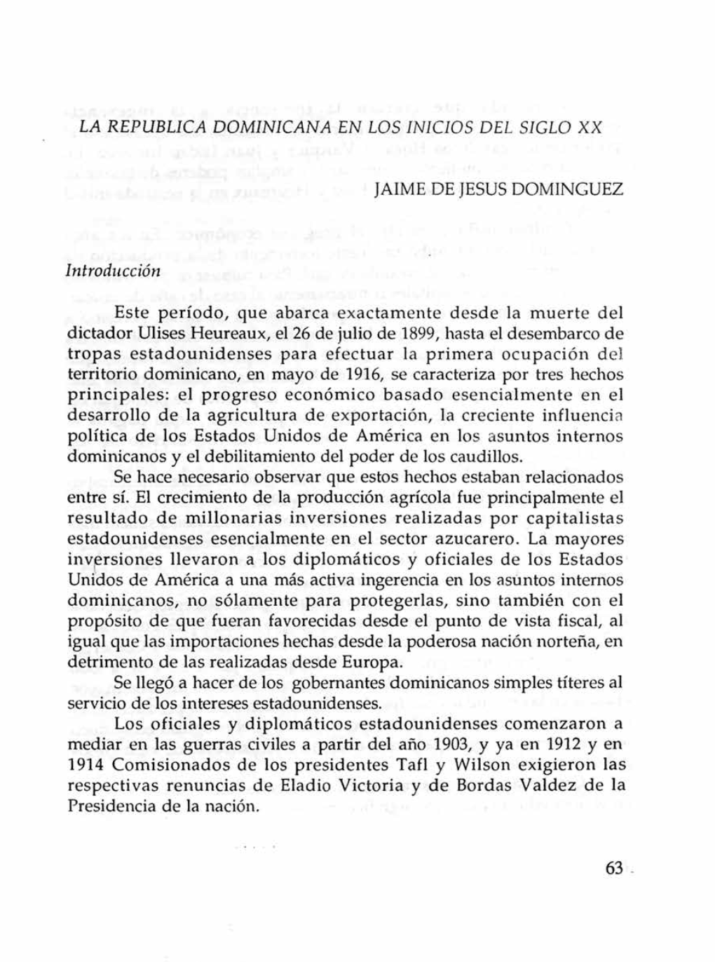 La República Dominicana En Los Inicios Del