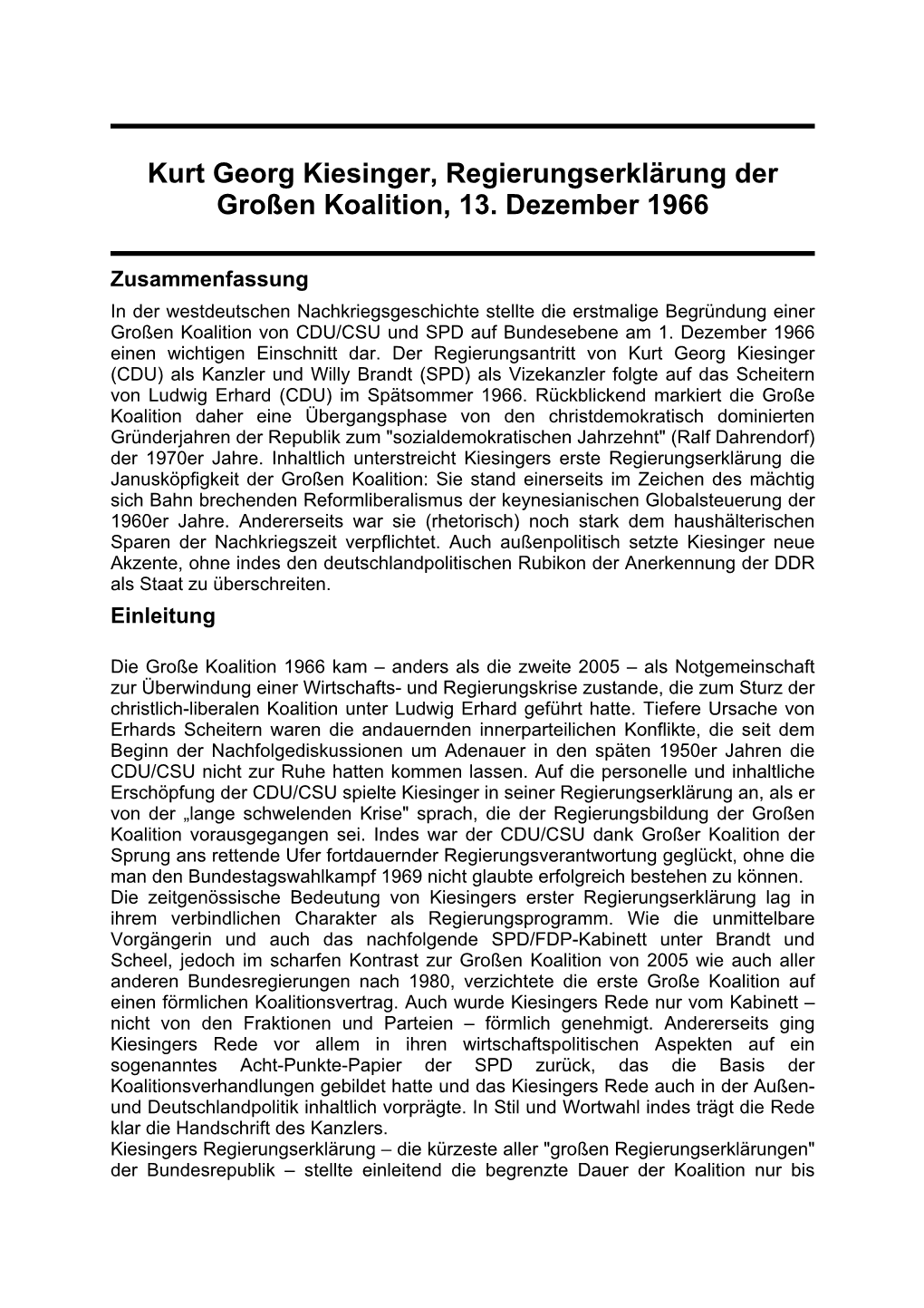 Kurt Georg Kiesinger, Regierungserklärung Der Großen Koalition, 13