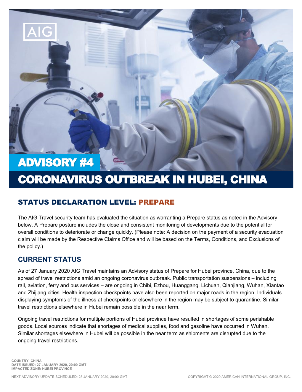Coronavirus Outbreak in Hubei, China