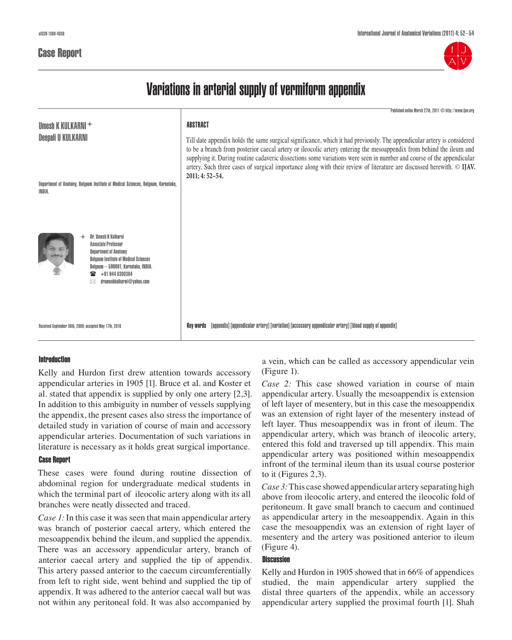 Variations in Arterial Supply of Vermiform Appendix