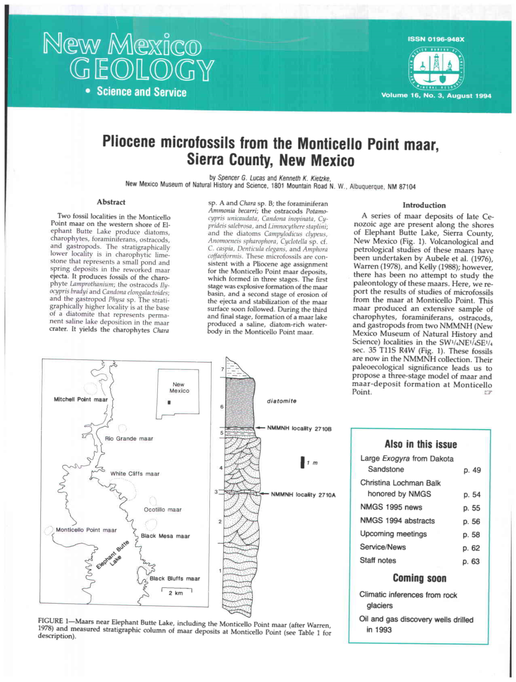 Pliocene Microfossils from the Monticello Point Maar, Sierra