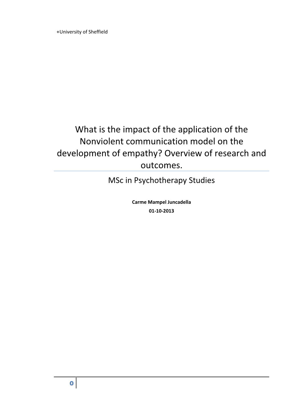 What Is the Impact of the Application of the Nonviolent Communication Model on the Development of Empathy? Overview of Research and Outcomes