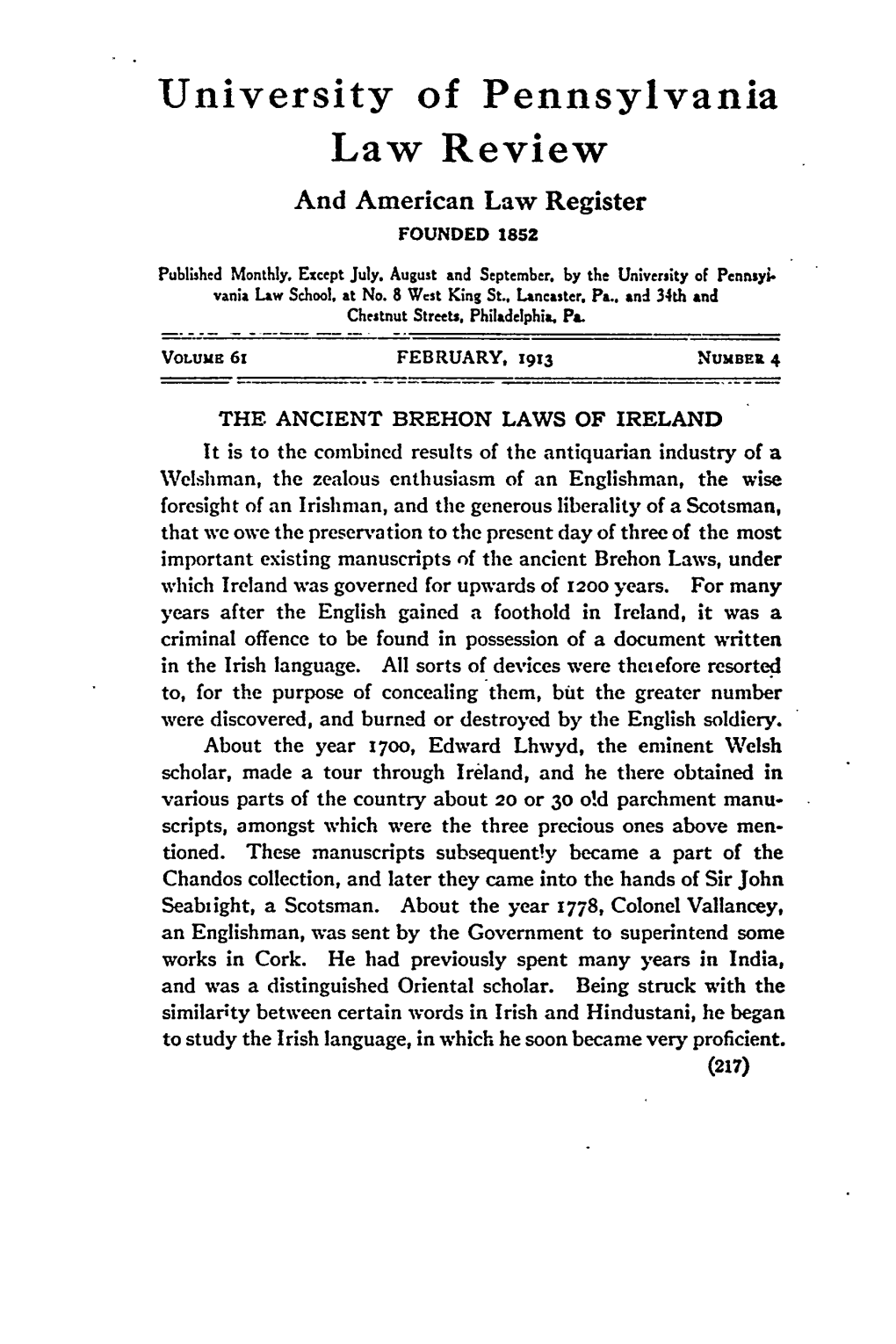 The Ancient Brehon Laws of Ireland