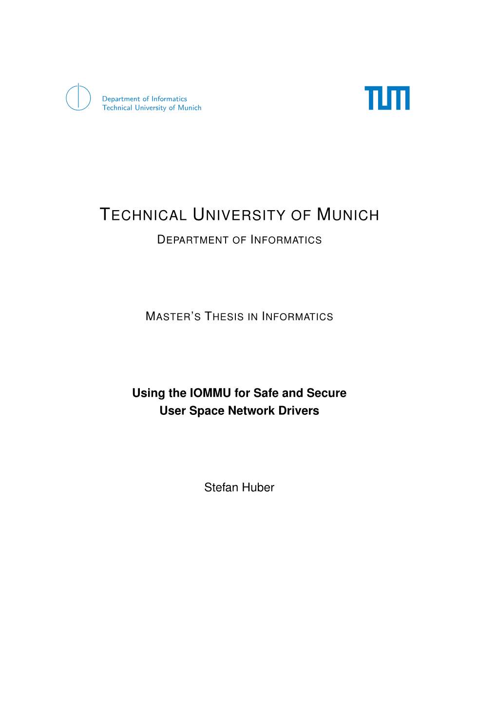 Using the IOMMU for Safe and Secure User Space Drivers