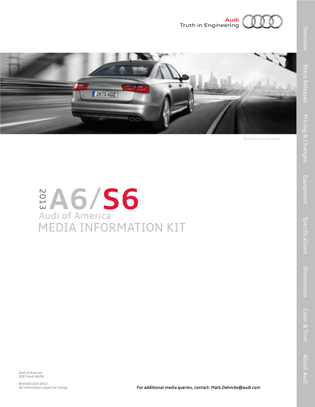 2013 Audi A6/S6 Media Information