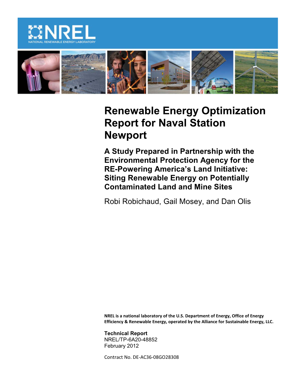 Renewable Energy Optimization Report for Naval Station Newport