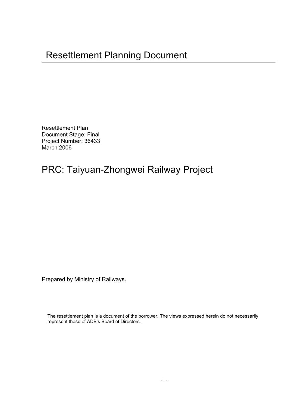 Taiyuan-Zhongwei Railway Project