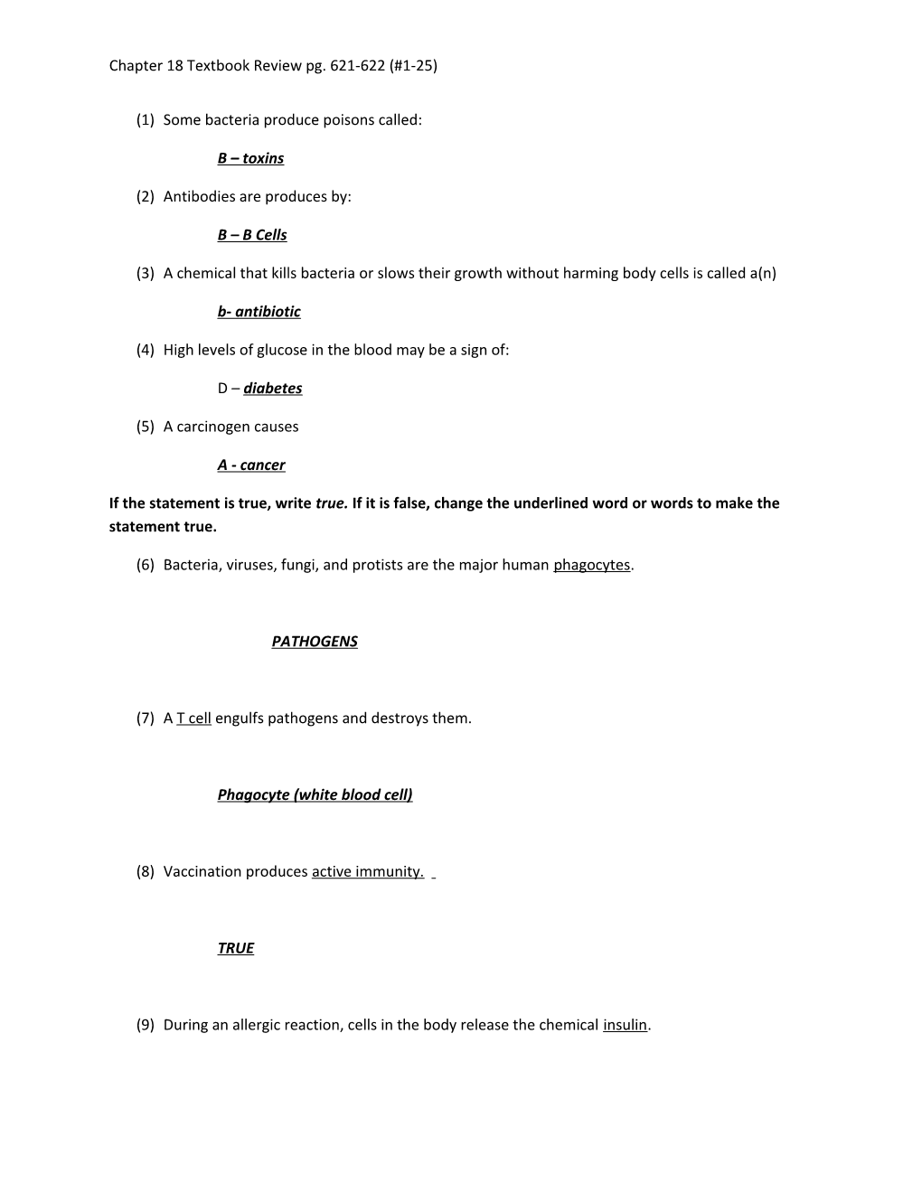 (1) Some Bacteria Produce Poisons Called