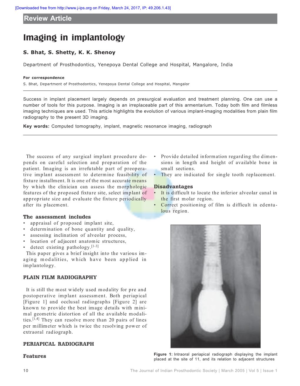 Imaging in Implantology