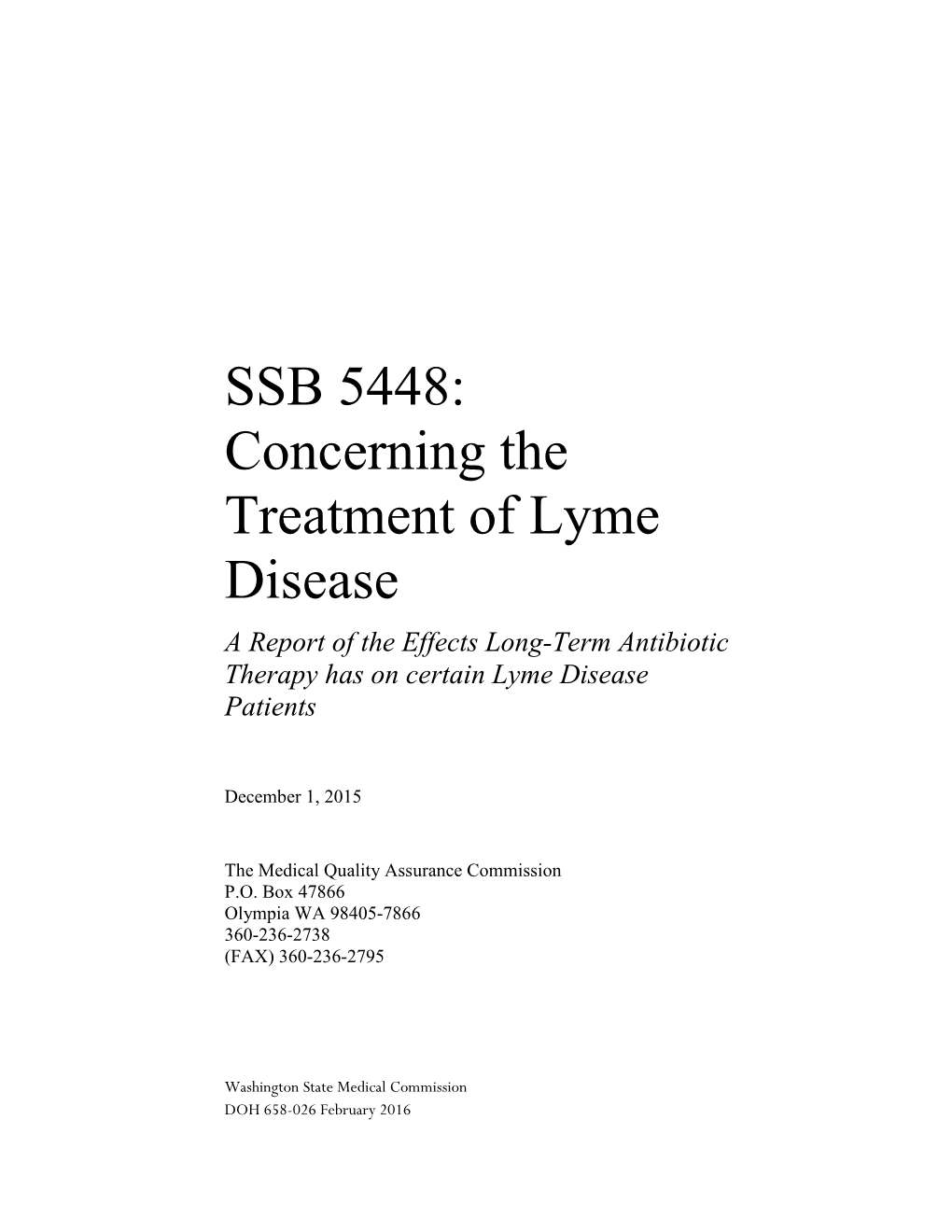 SSB 5448 : Concerning the Treatment of Lyme Disease
