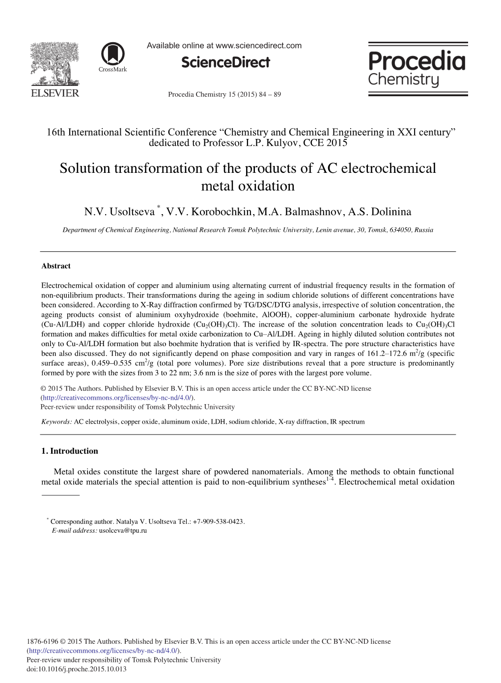 Solution Transformation of the Products of AC Electrochemical Metal Oxidation