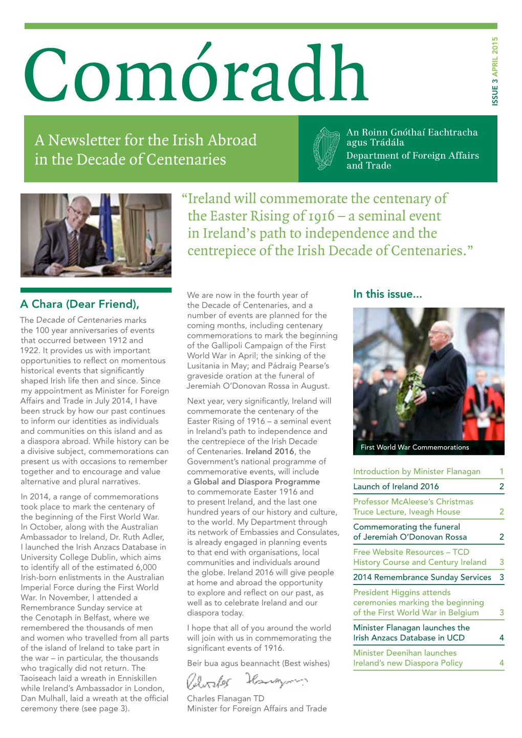 A Newsletter for the Irish Abroad in the Decade of Centenaries