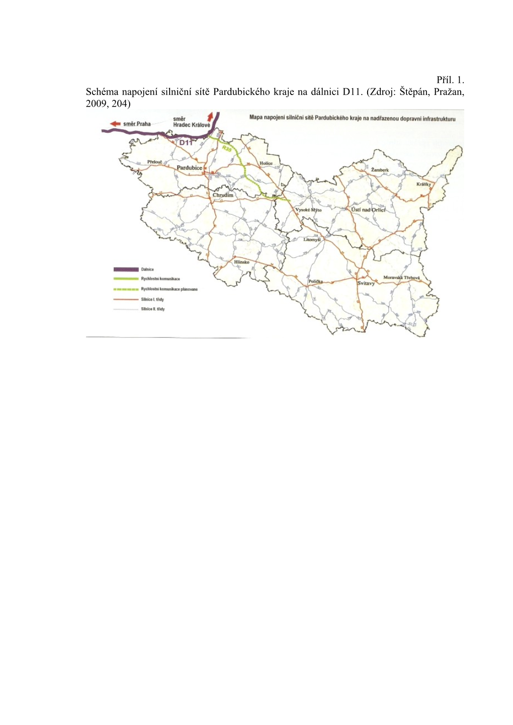 Příl. 1. Schéma Napojení Silniční Sítě Pardubického Kraje Na Dálnici D11