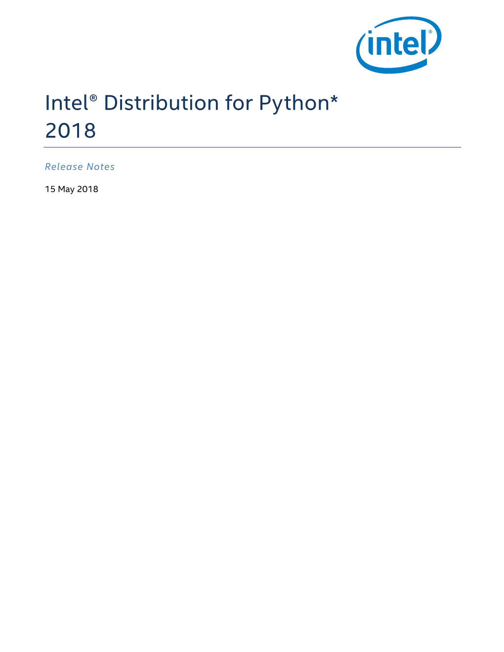 Intel® Distribution for Python* 2018