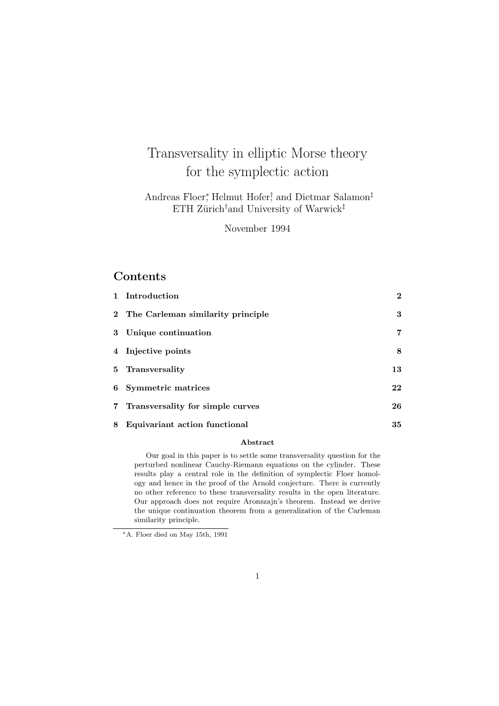 Transversality in Elliptic Morse Theory for the Symplectic Action