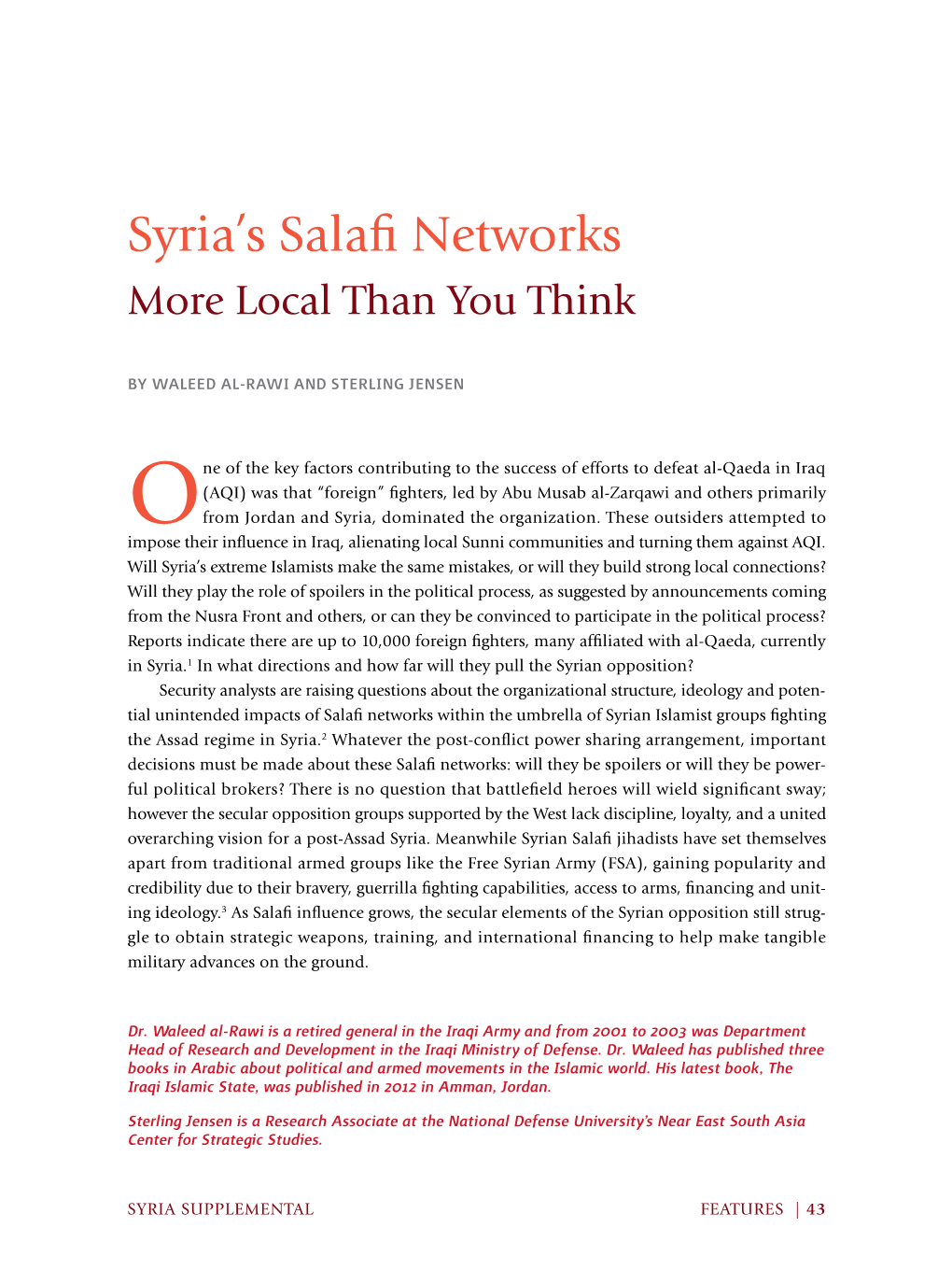 Syria's Salafi Networks