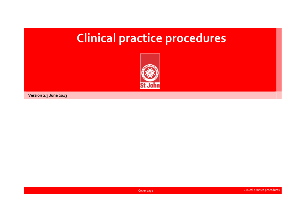 Clinical Practice Procedures