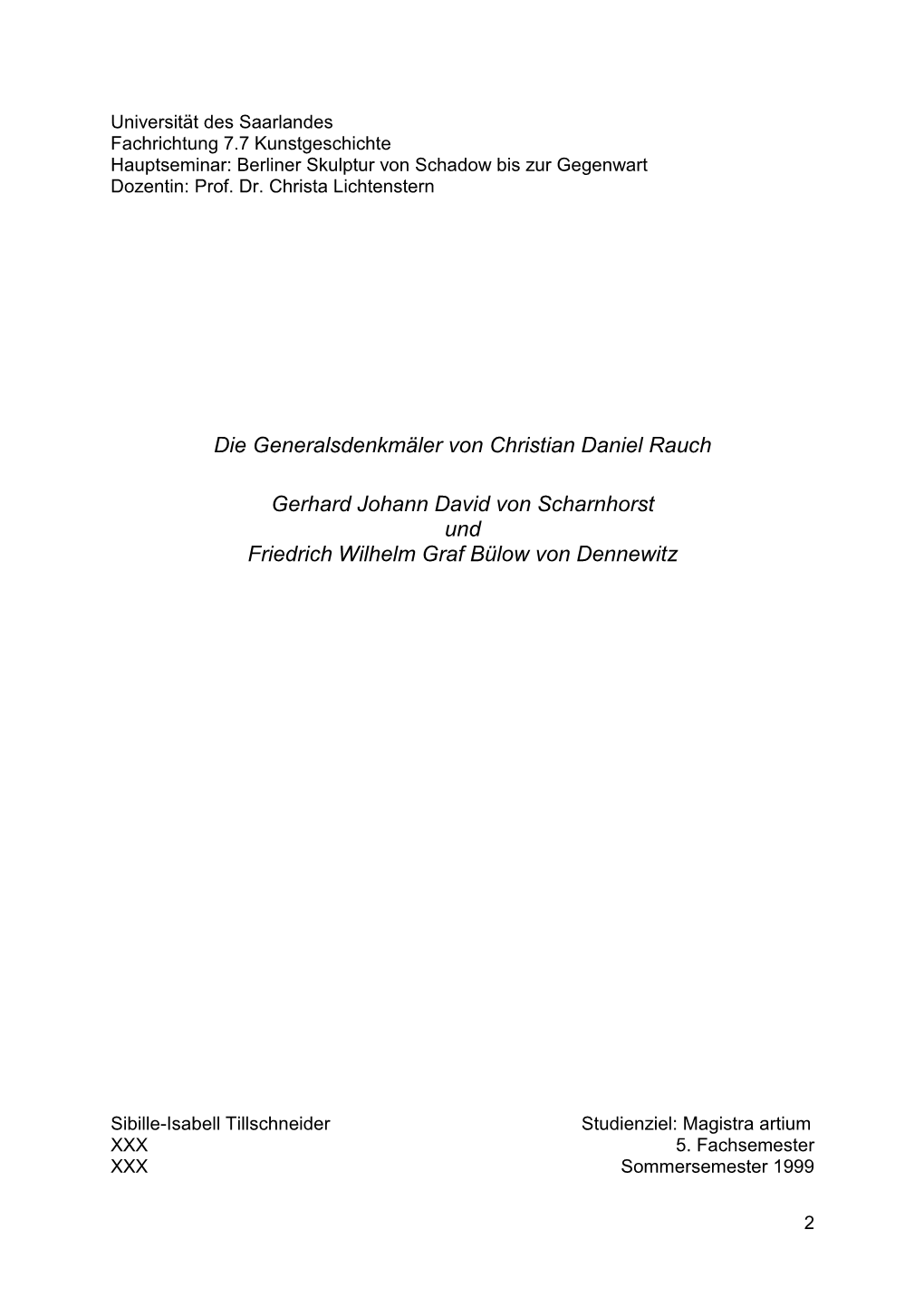 Die Generalsdenkmäler Von Christian Daniel Rauch Gerhard Johann