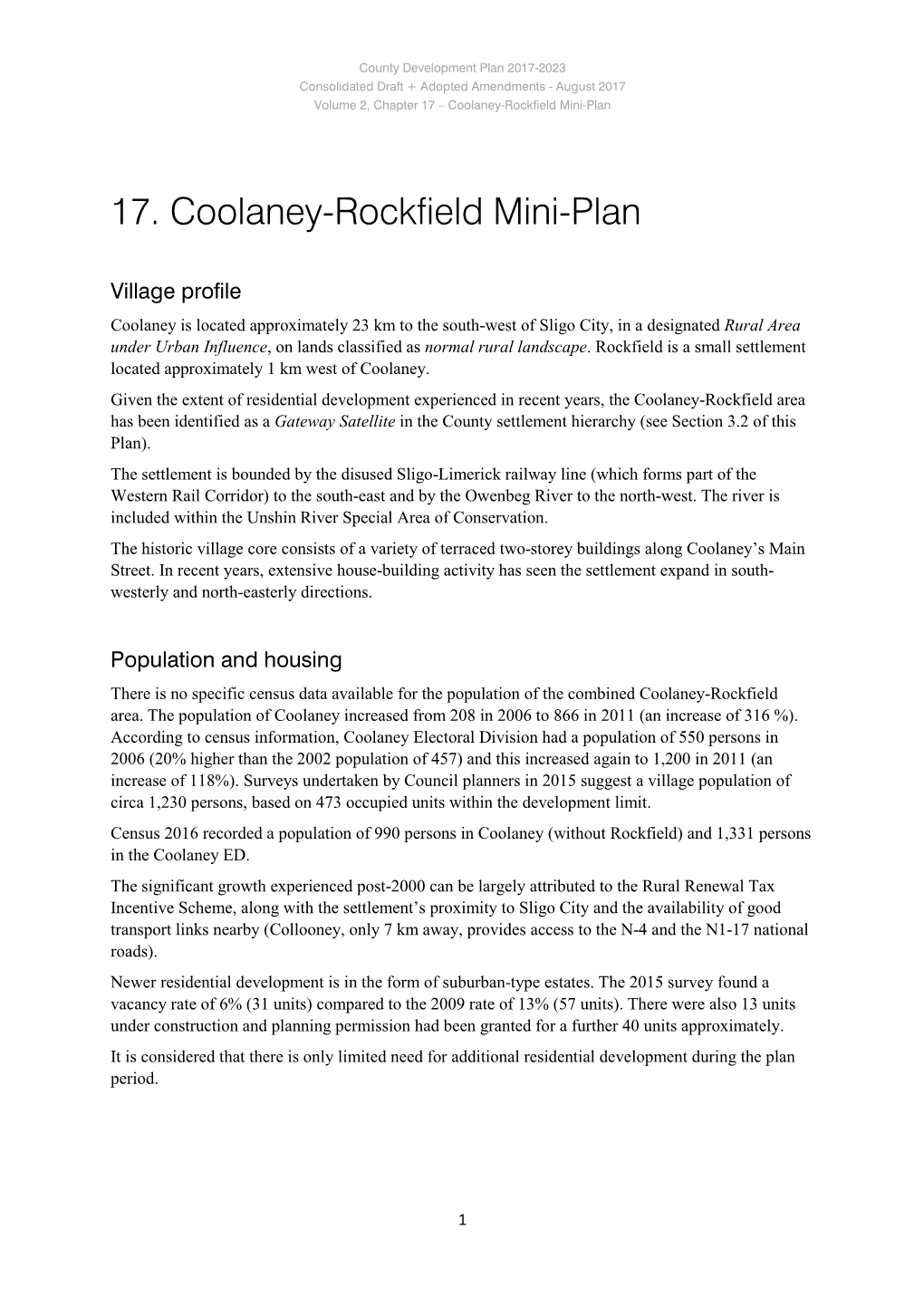 17. Coolaney-Rockfield Mini-Plan