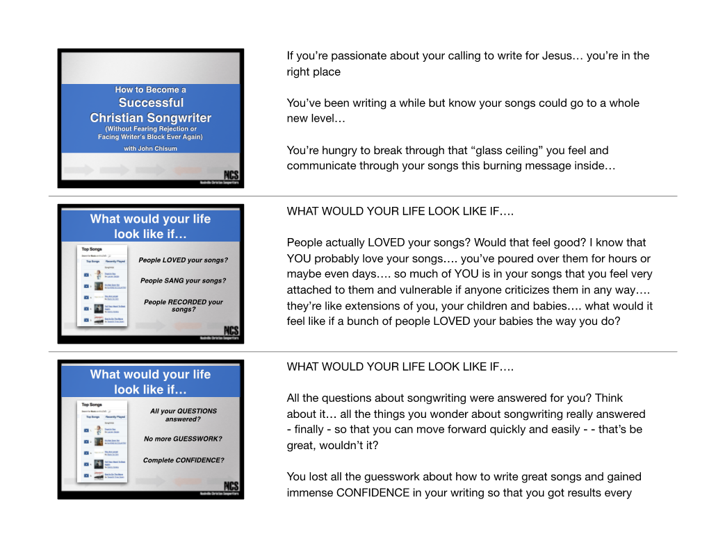 Become a Successful Christian Songwriter WEBINAR