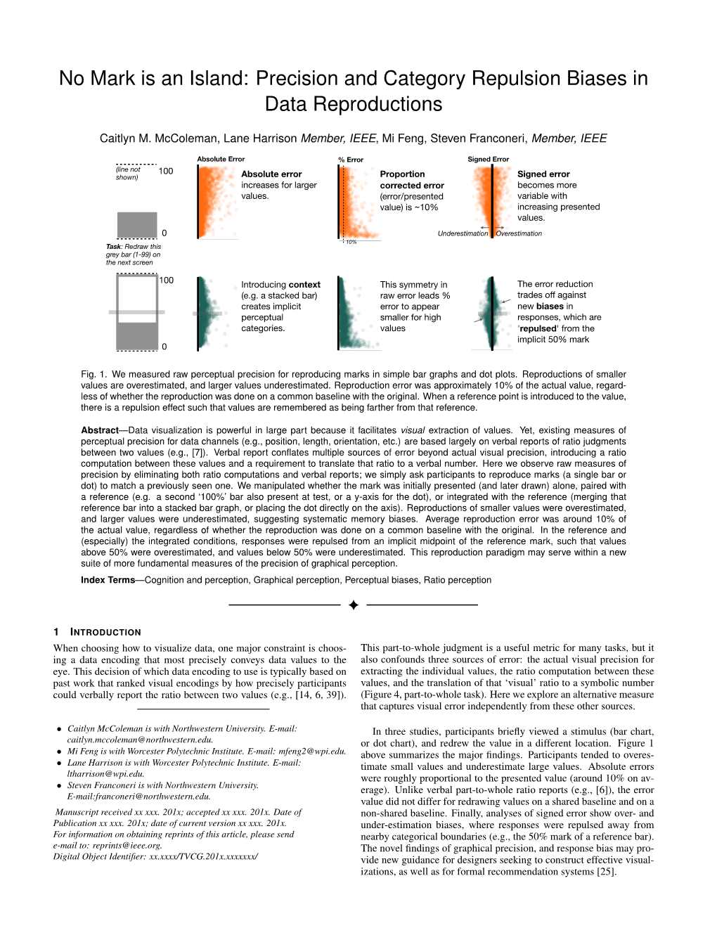 No Mark Is an Island: Precision and Category Repulsion Biases in Data Reproductions