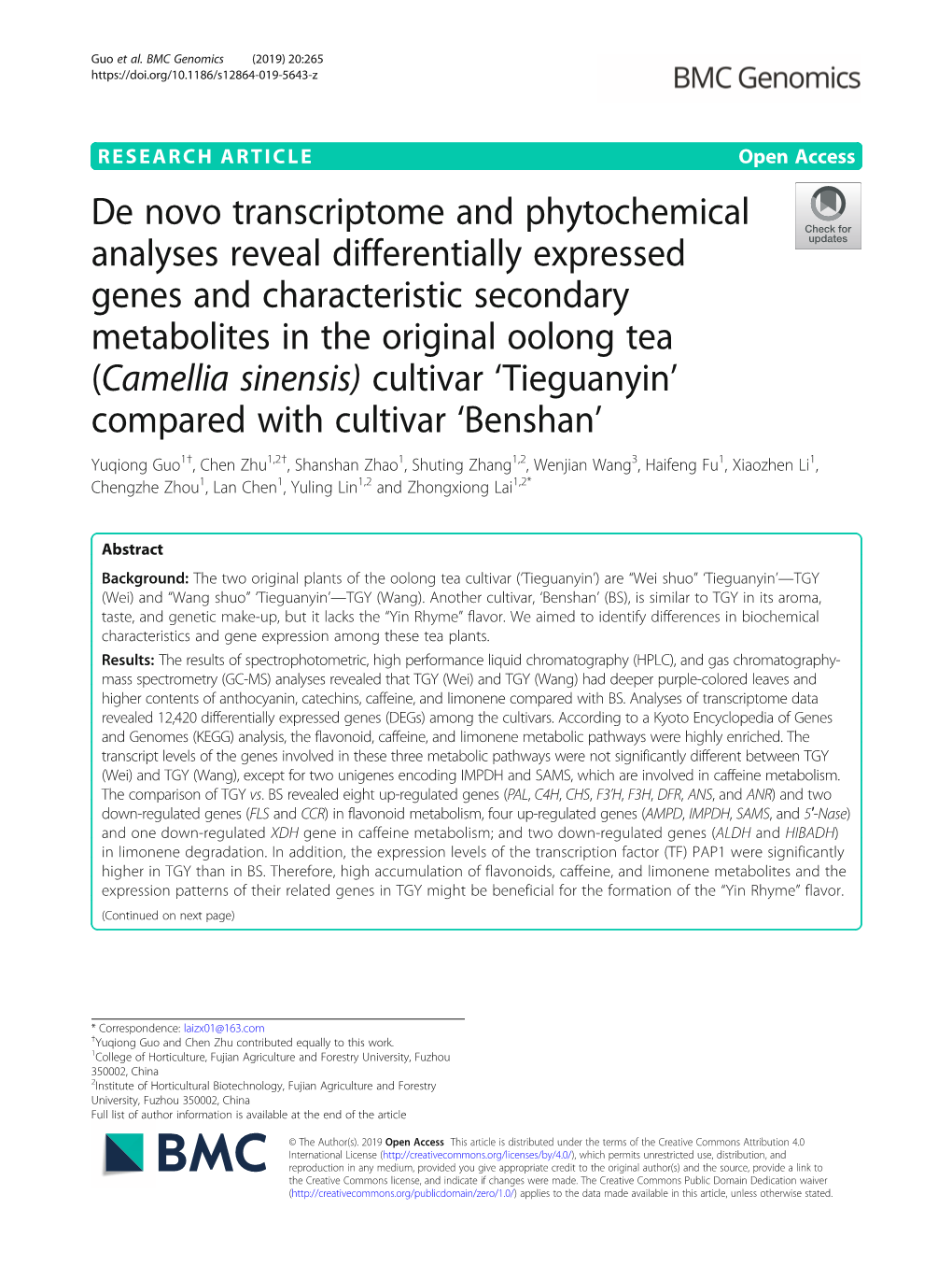 De Novo Transcriptome and Phytochemical Analyses Reveal Differentially Expressed Genes and Characteristic Secondary Metabolites