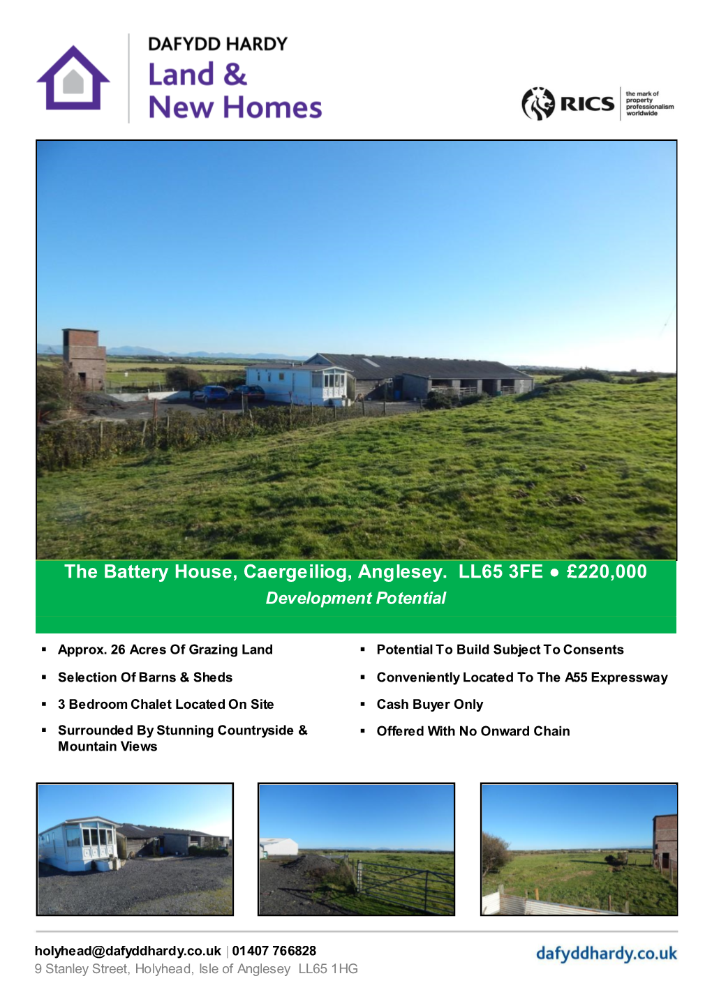 The Battery House, Caergeiliog, Anglesey. LL65 3FE £220,000