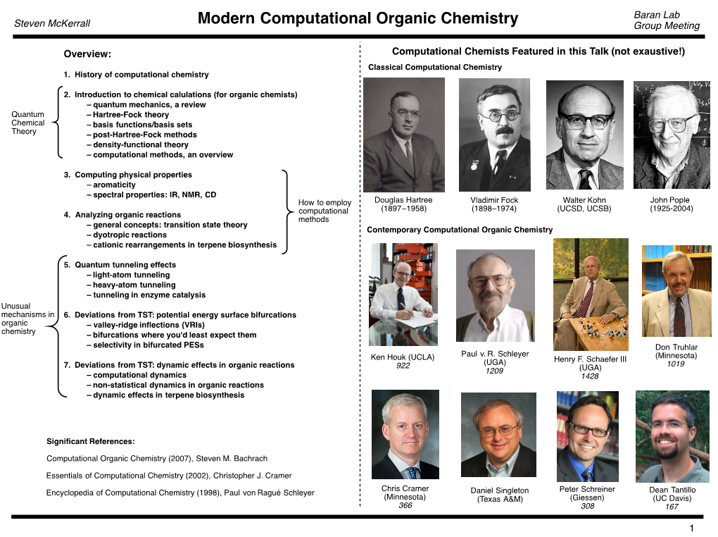 Modern Computational Organic Chemistry Group Meeting