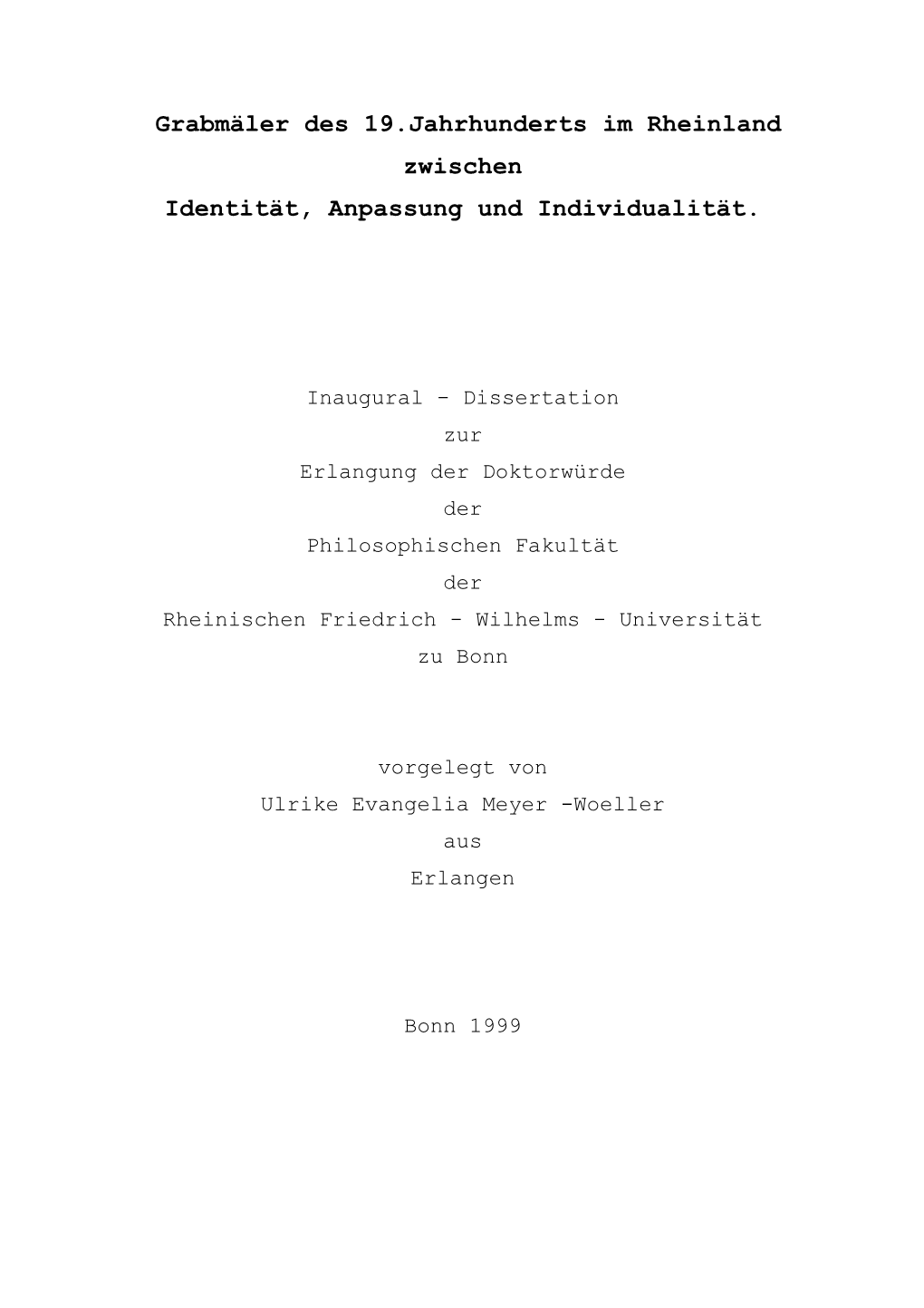 Grabmäler Des 19. Jahrhunderts Im Rheinland Zwischen Identität, Anpassung Und Individualität