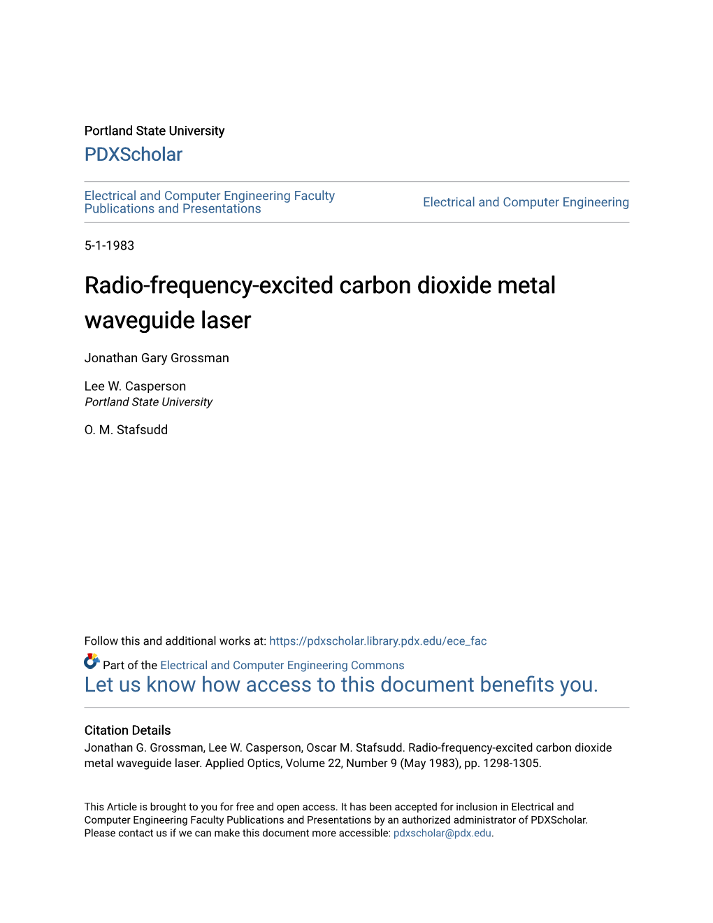 Radio-Frequency-Excited Carbon Dioxide Metal Waveguide Laser