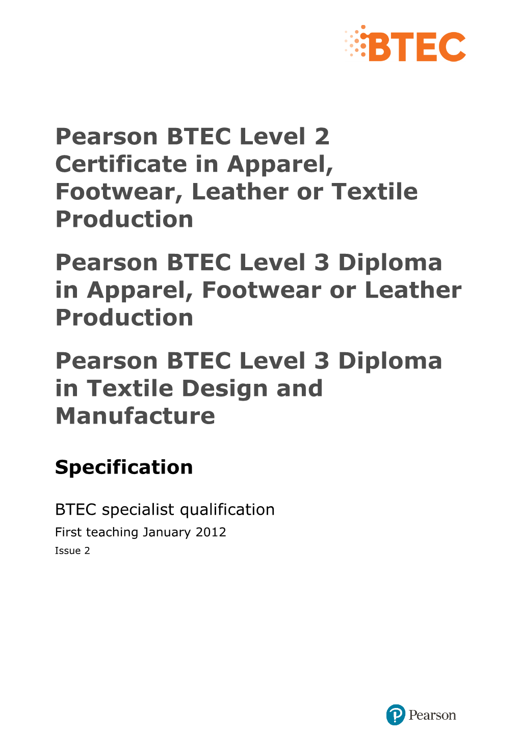 BTEC Specialist Qualifications Mixed Assessment