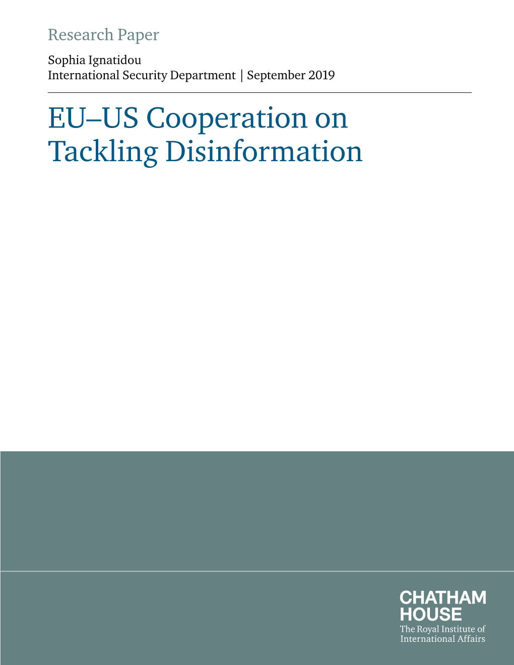 EU–US Cooperation on Tackling Disinformation Contents