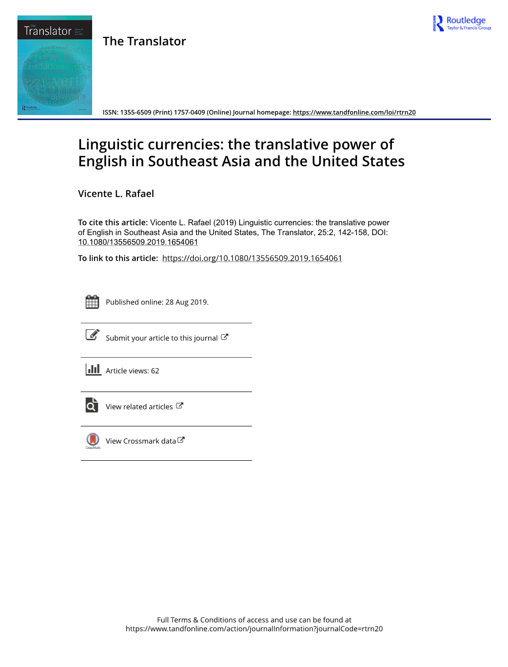 Linguistic Currencies: the Translative Power of English in Southeast Asia and the United States