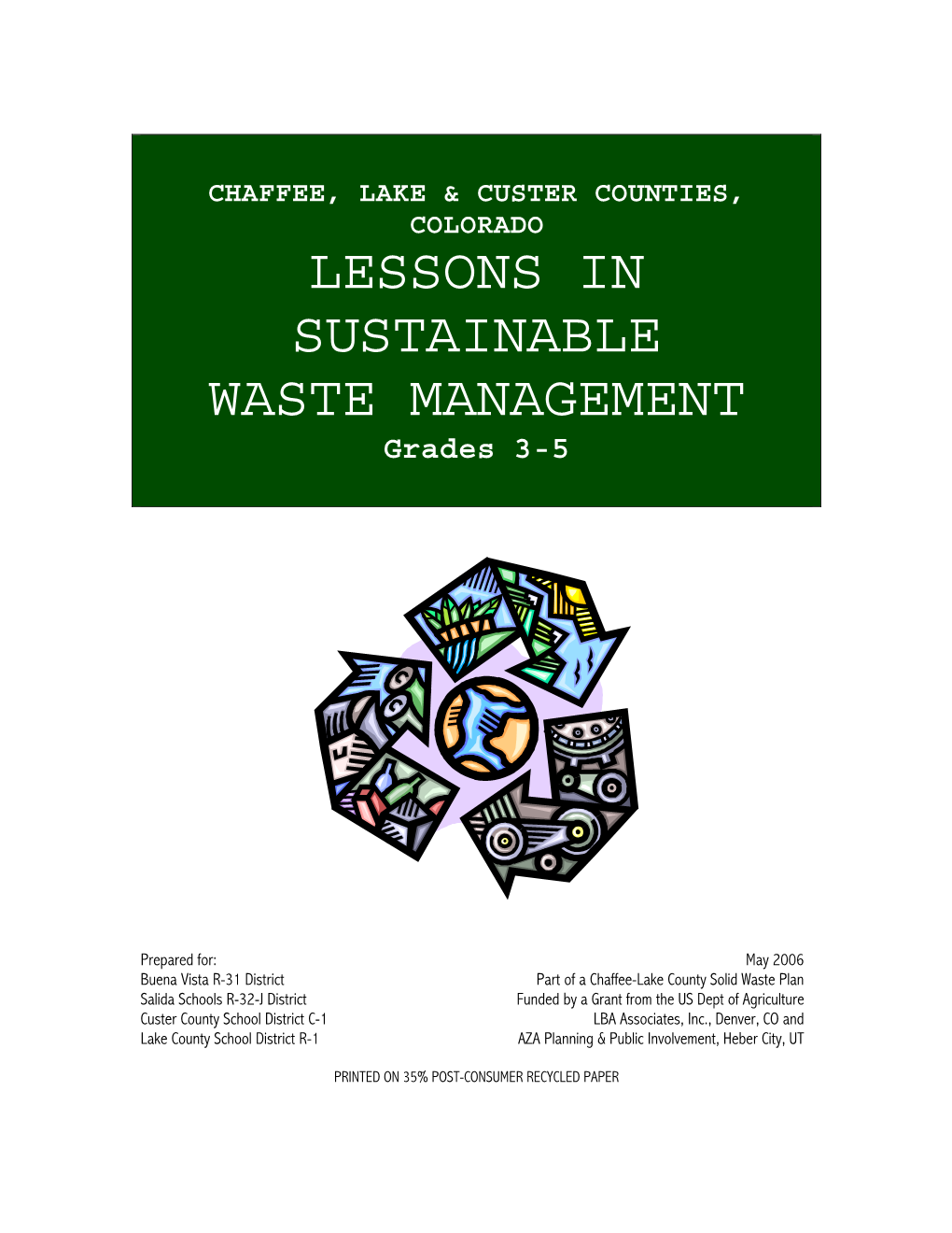LESSONS in SUSTAINABLE WASTE MANAGEMENT Grades 3-5