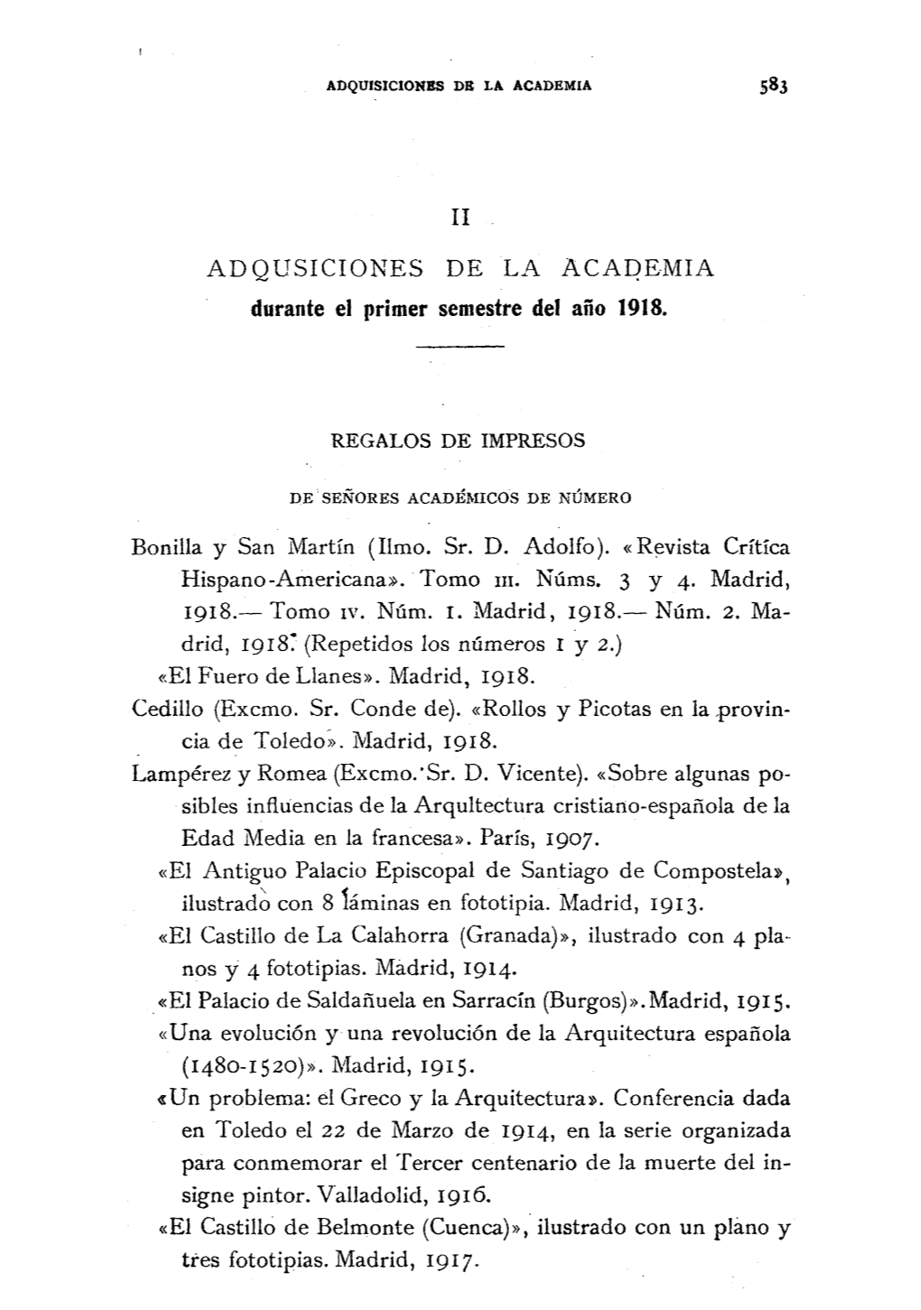 II ADQUSICIONES DE LA ACADEMIA Durante El Primer Semestre Del Año