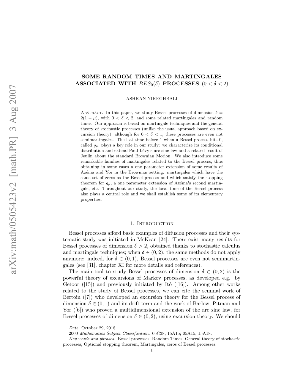 Arxiv:Math/0505423V2