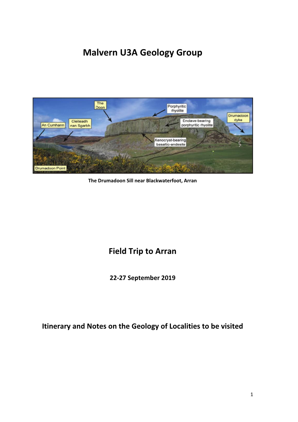 Malvern U3A Geology Group