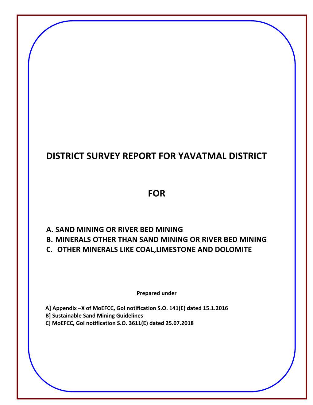 District Survey Report for Yavatmal District