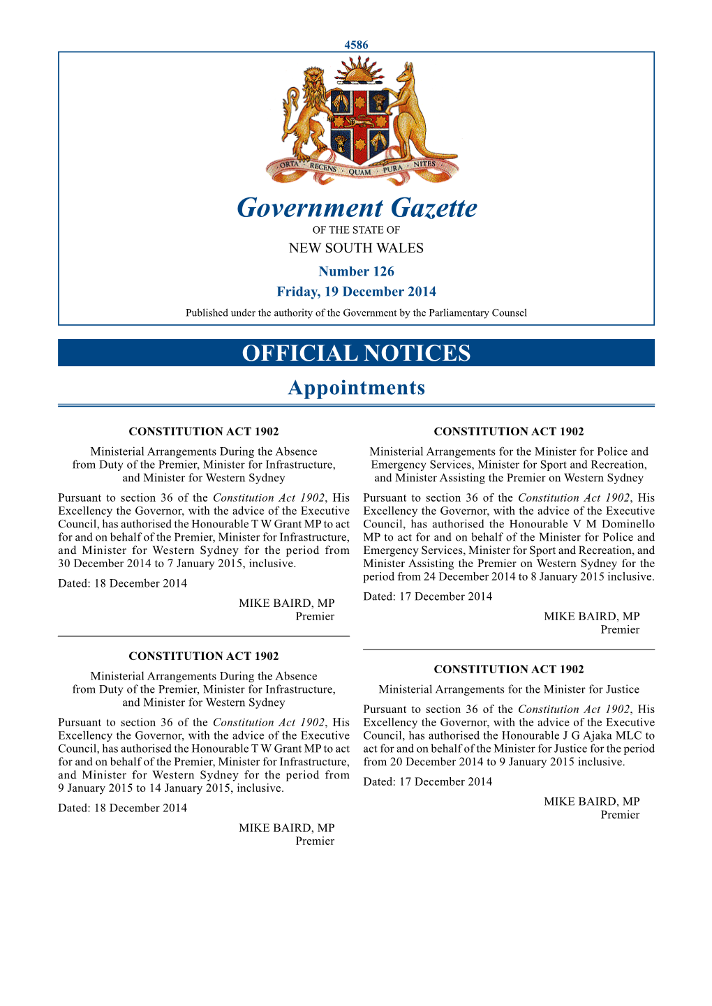 Government Gazette