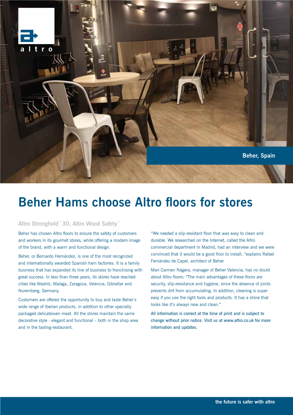 Beher Hams Choose Altro Floors for Stores