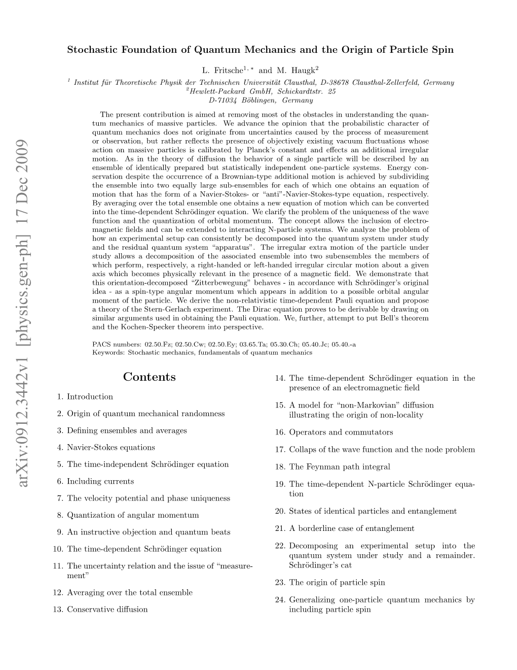 Arxiv:0912.3442V1 [Physics.Gen-Ph] 17 Dec 2009 3 Osraiediﬀusion Conservative 13