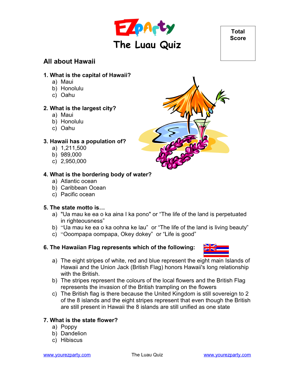 The Luau Quiz