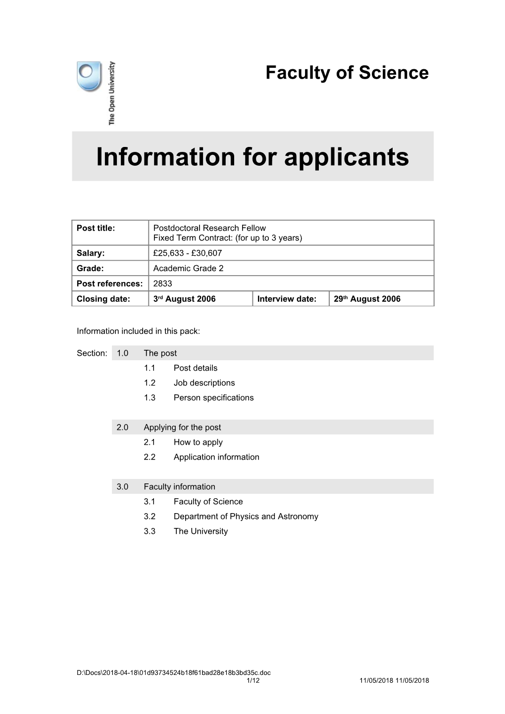 Further Particulars FELS s1