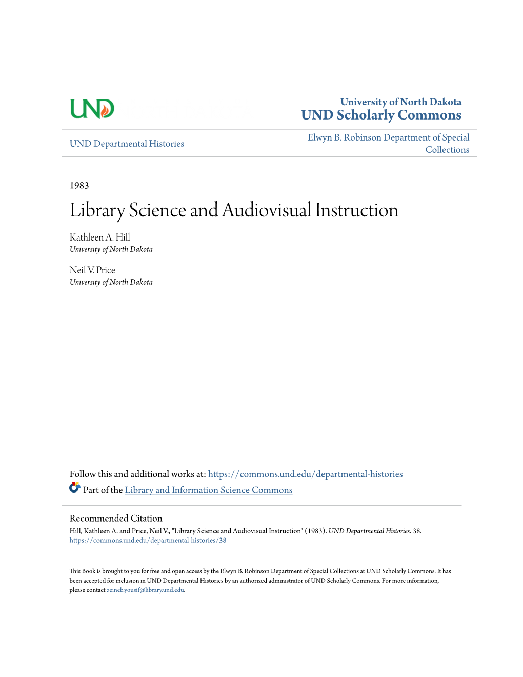 Library Science and Audiovisual Instruction Kathleen A