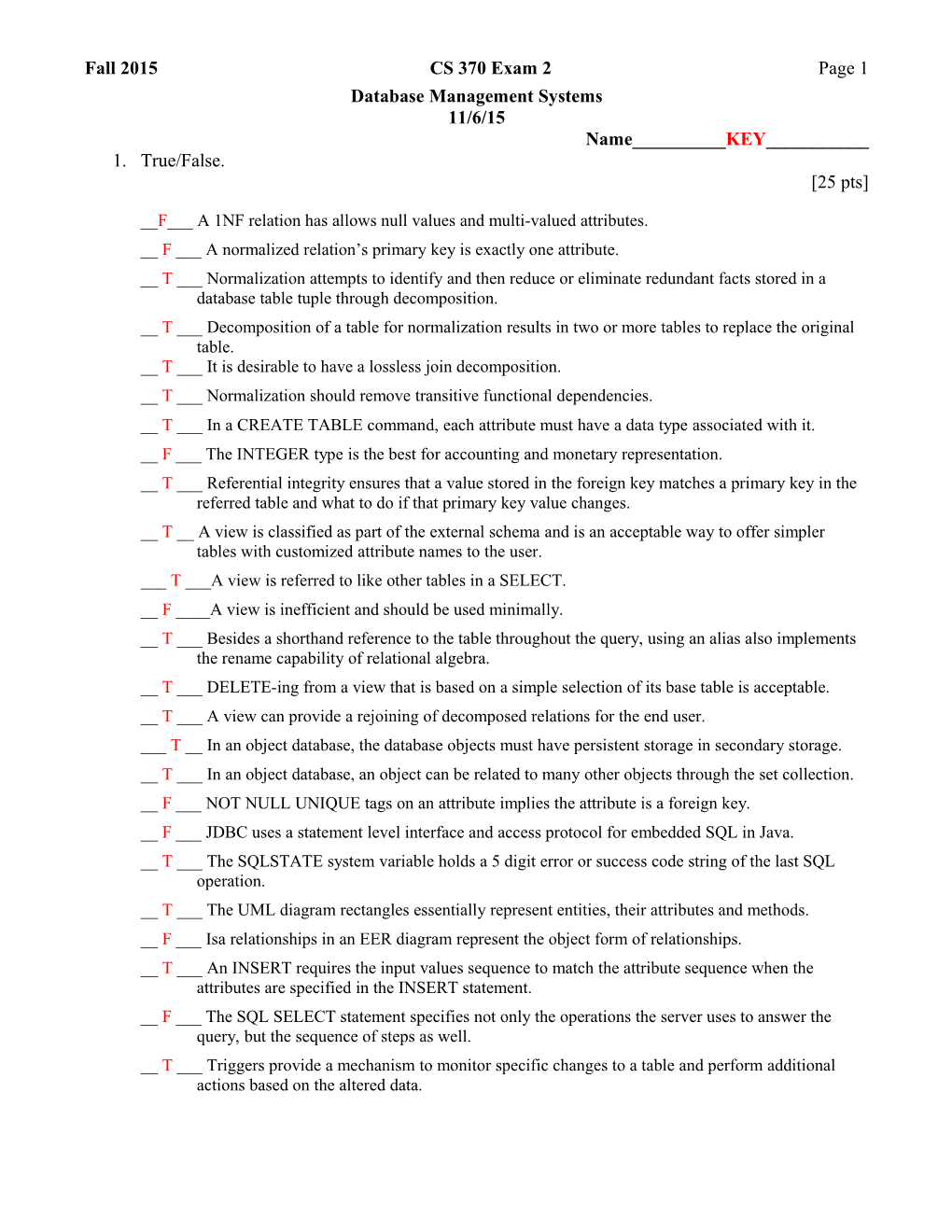 Database Management Systems s2