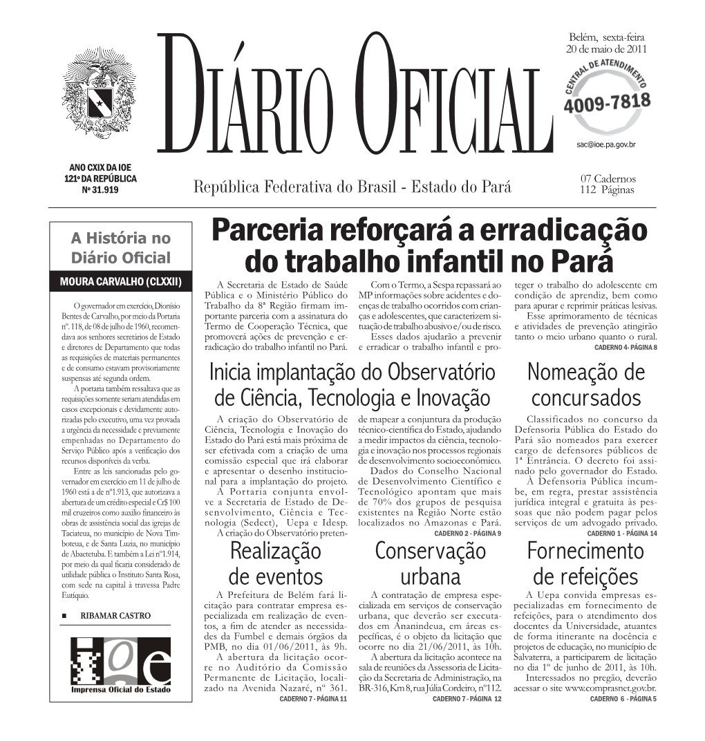 Parceria Reforçará a Erradicação Do Trabalho Infantil No Pará