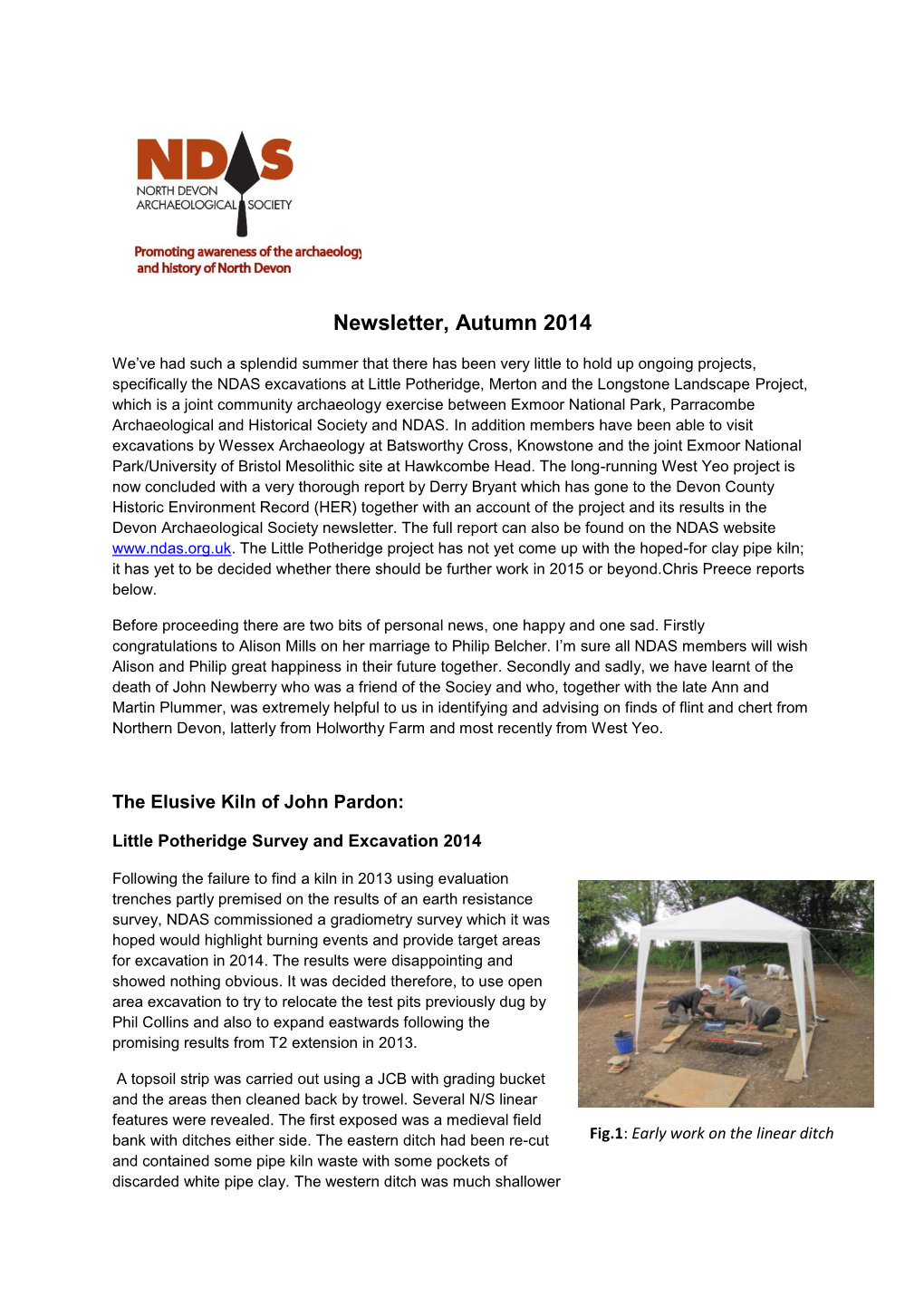 Newsletter, Autumn 2014