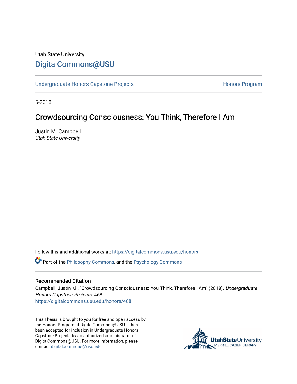 Crowdsourcing Consciousness: You Think, Therefore I Am