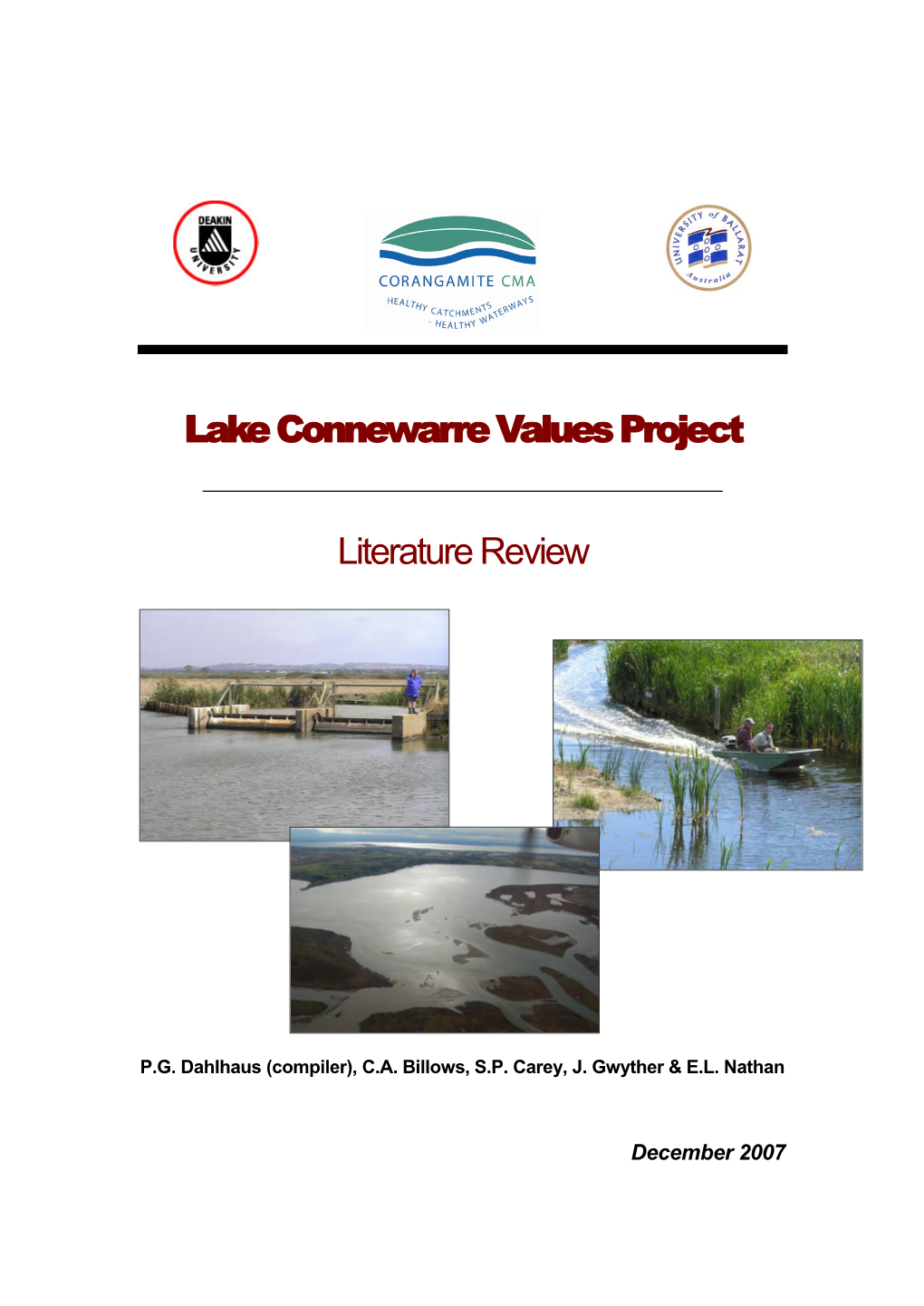 Lake Connewarre Values Project – Literature Review